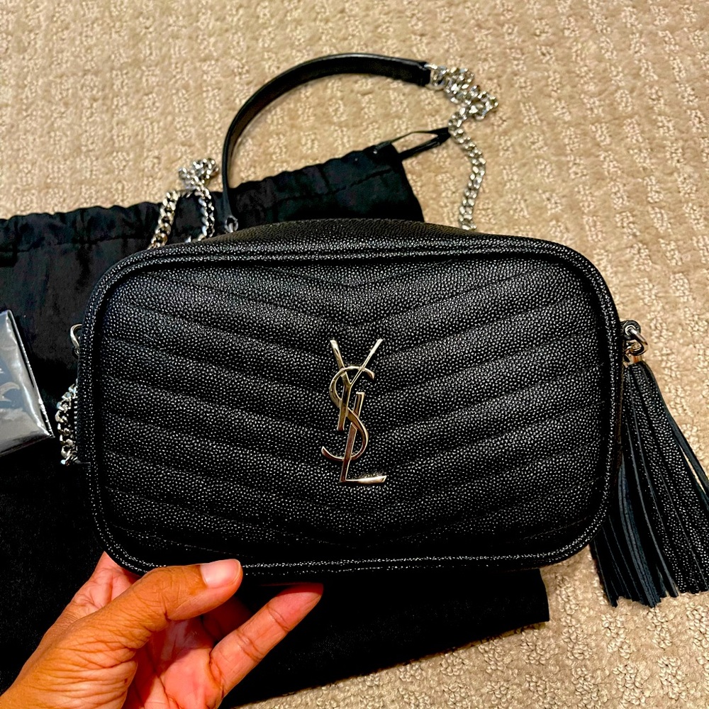 Mini black YSL camera bag